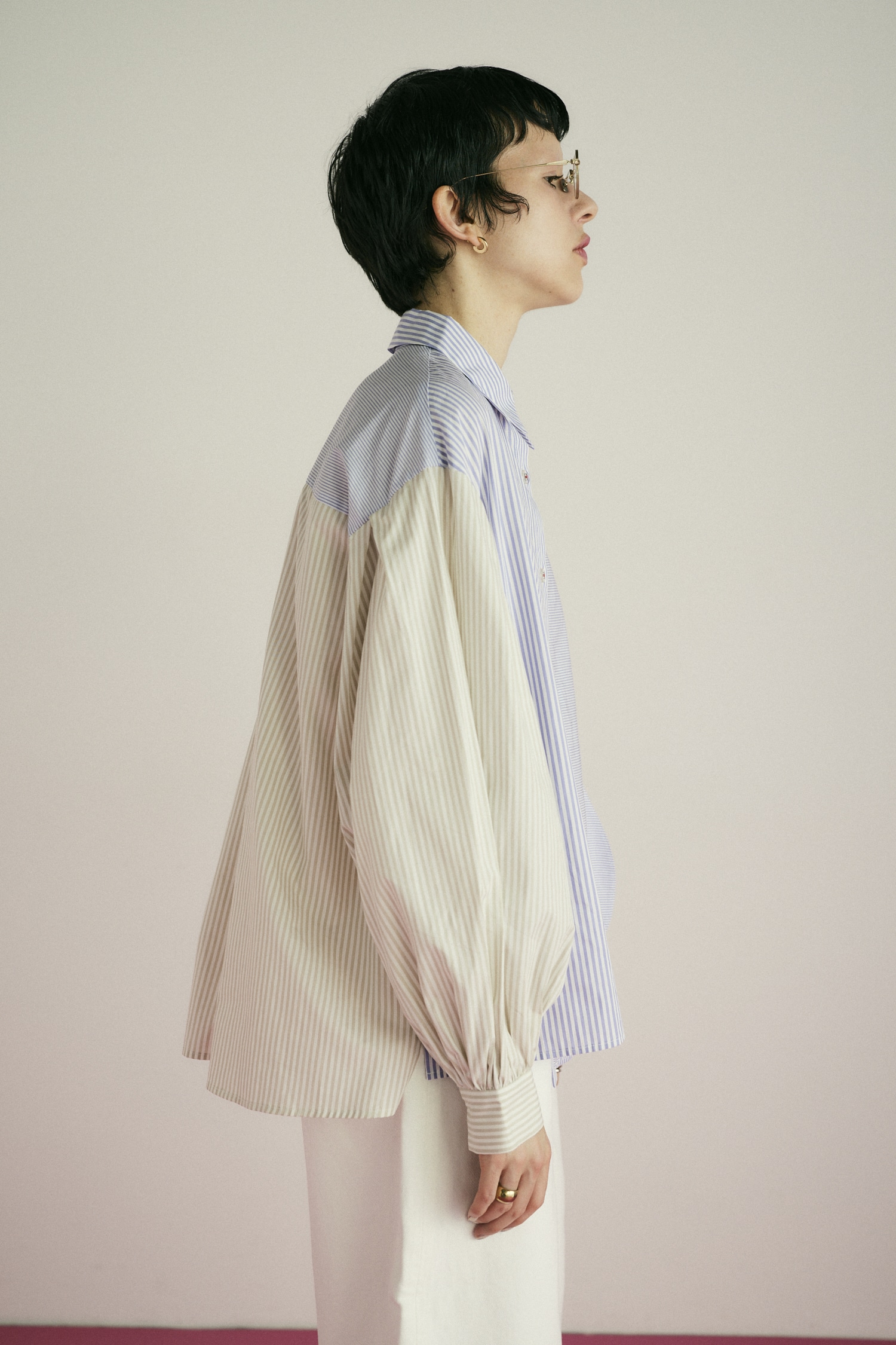 HeRIN.CYE | Wave motif big shirt (シャツ・ブラウス ) |SHEL'TTER