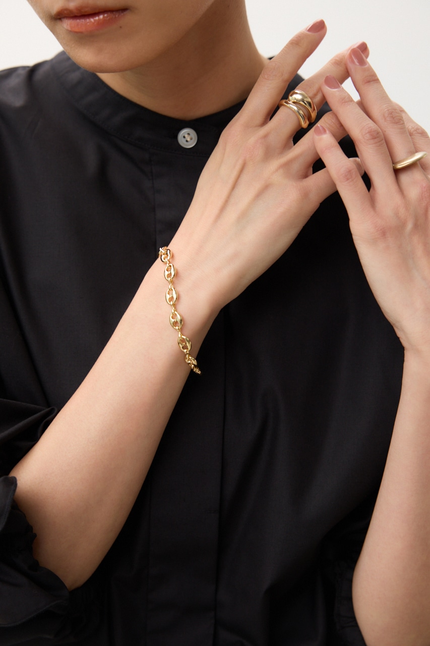 し*る様 18k チェーンブレスレット au750. b002 18金 アンカー マリン