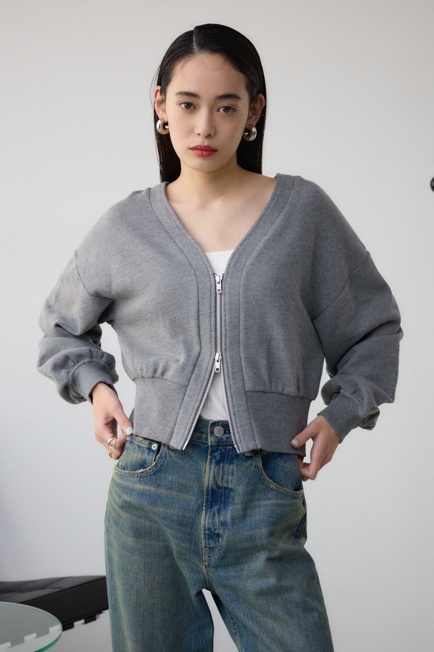 AZUL BY MOUSSY | フロントZIPウラケカーディガン (カーディガン