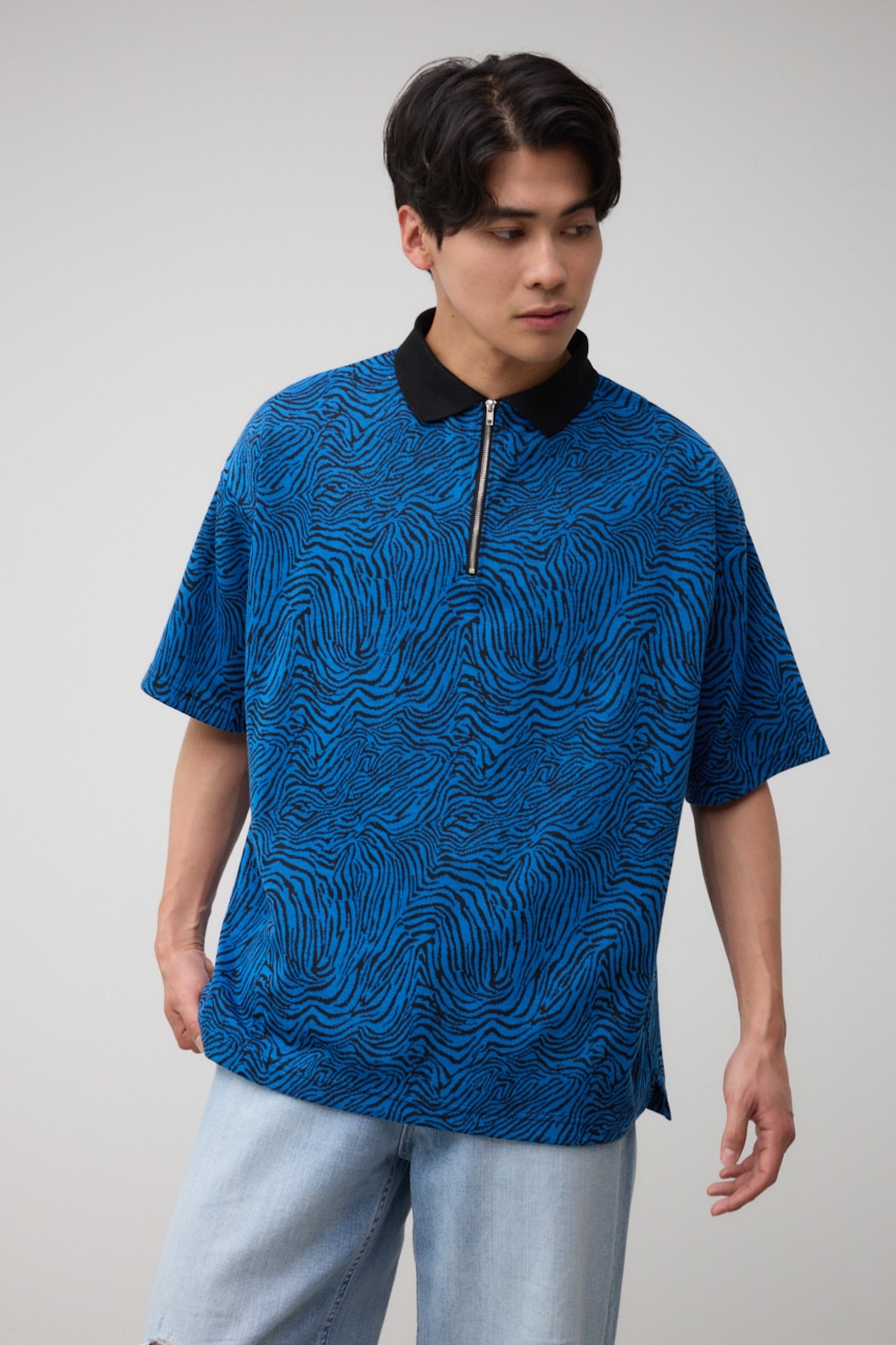 AZUL BY MOUSSY | オーバーサイズジャガードニットポロ (ニット