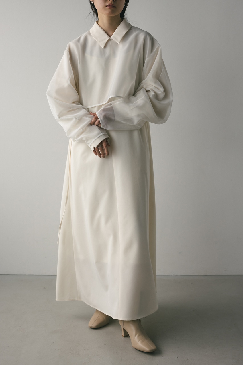 STYLEMIXER | メッシュレイヤードシャツワンピース (ワンピース(ロング