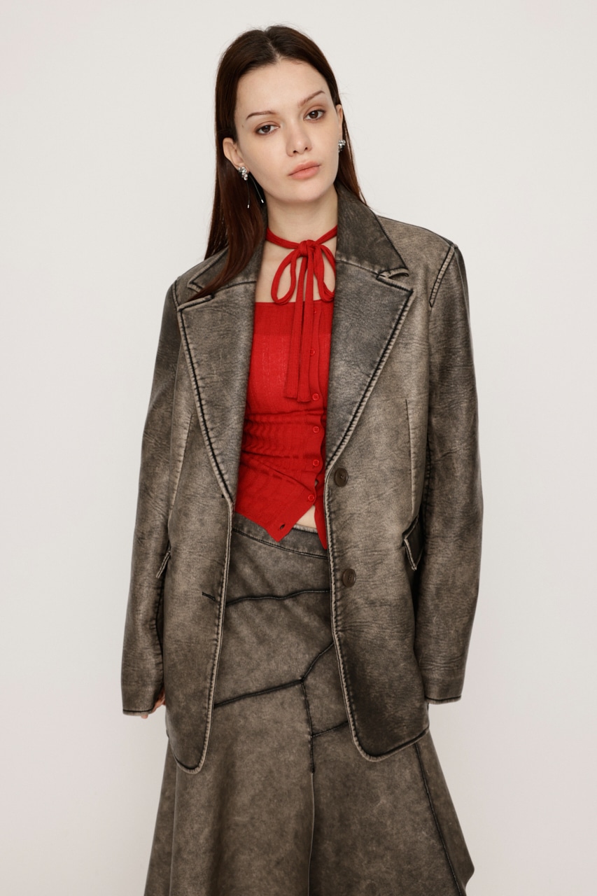 SLY | VINTAGE F／LEATHER TAILORED ジャケット (ジャケット ) |SHEL