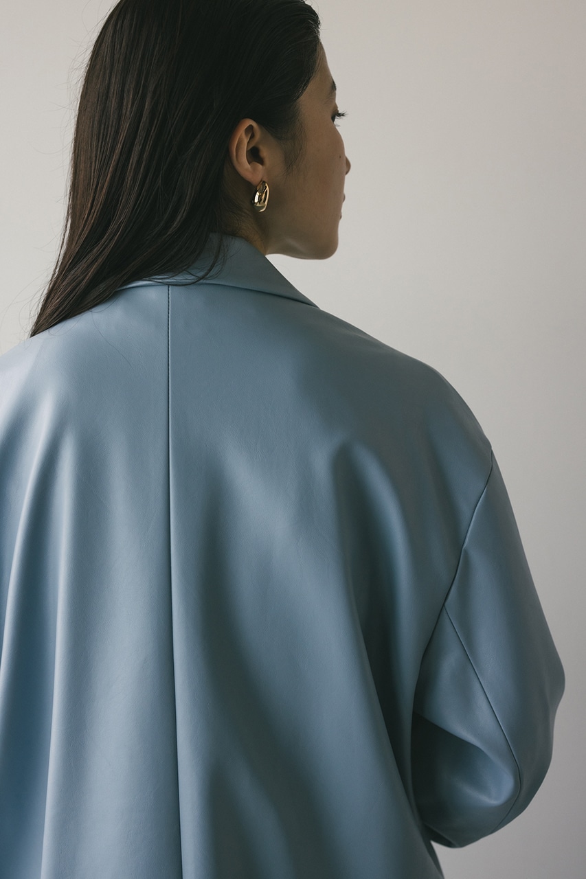 STYLEMIXER | ステンカラーフェイクレザージャケット (ジャケット