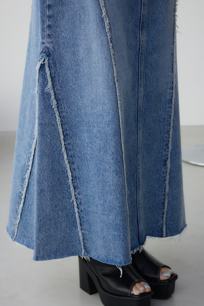 AZUL BY MOUSSY | AZUL DENIM フリンジ切替デニムスカート (スカート