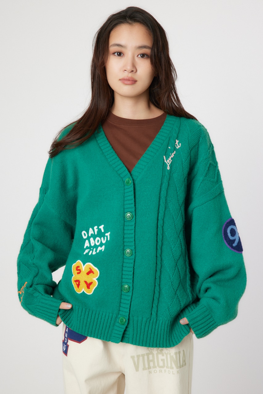 RODEO CROWNS WIDE BOWL | EMB MOTIFSケーブルカーディガン