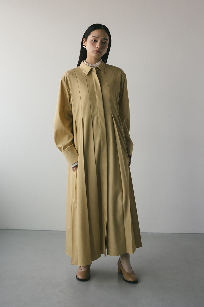 STYLEMIXER | ワイドプリーツシャツワンピース (ワンピース(ロング