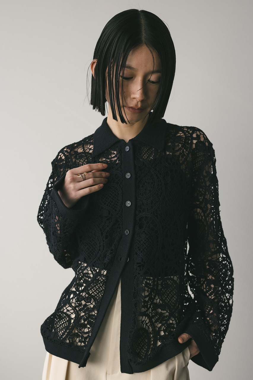 STYLEMIXER | クロシェレースニットシャツ (ニット ) |SHEL'TTER WEBSTORE