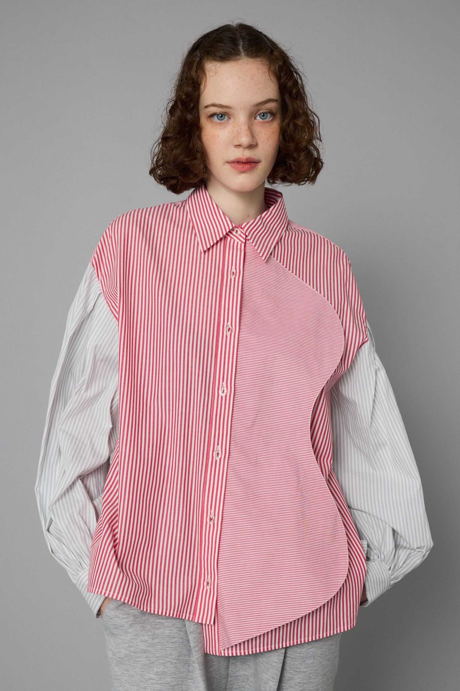 HeRIN.CYE | Wave motif big shirt (シャツ・ブラウス ) |SHEL'TTER