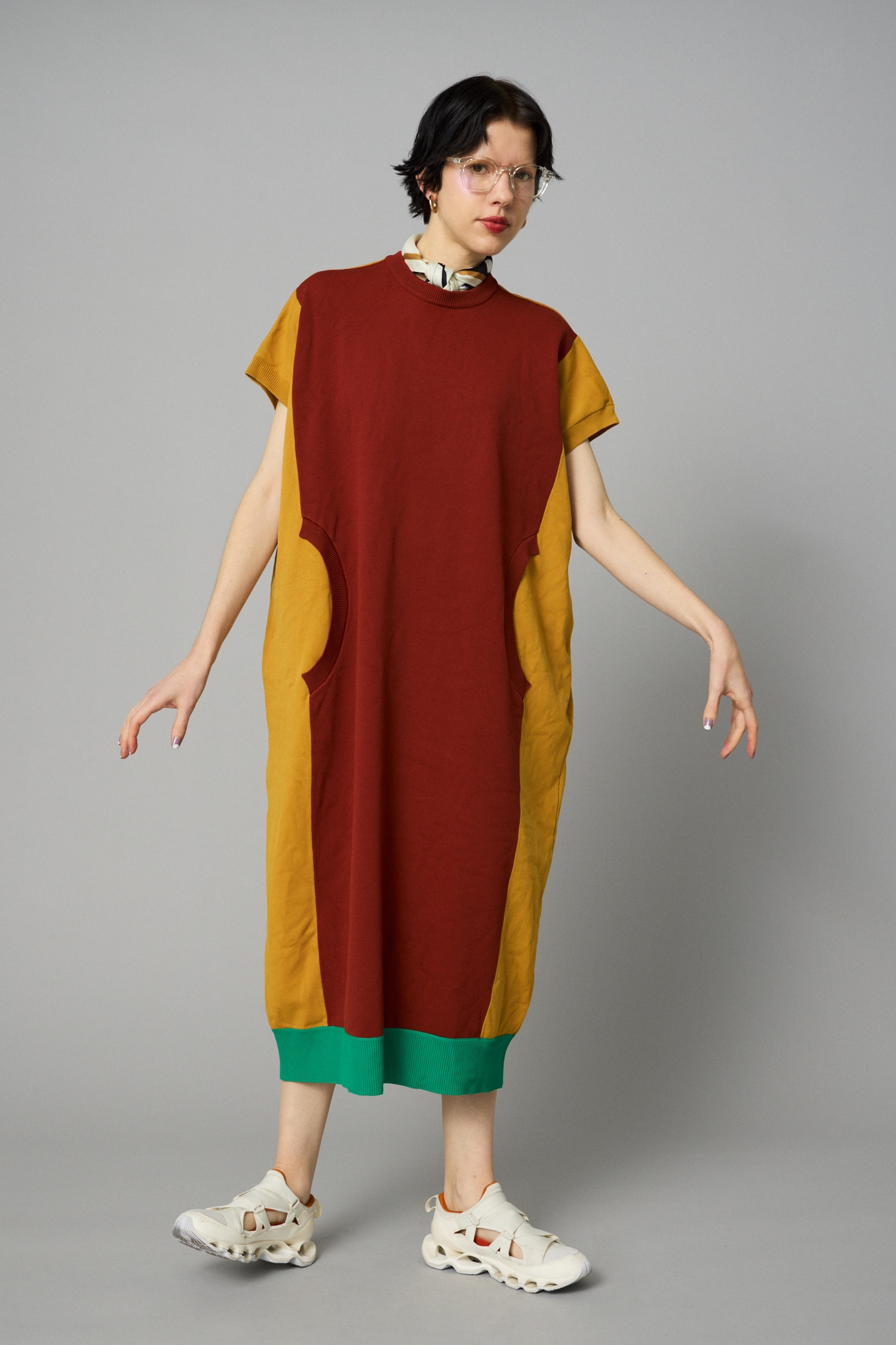 HeRIN.CYE | Attachmment knit one piece (ワンピース(ミニ