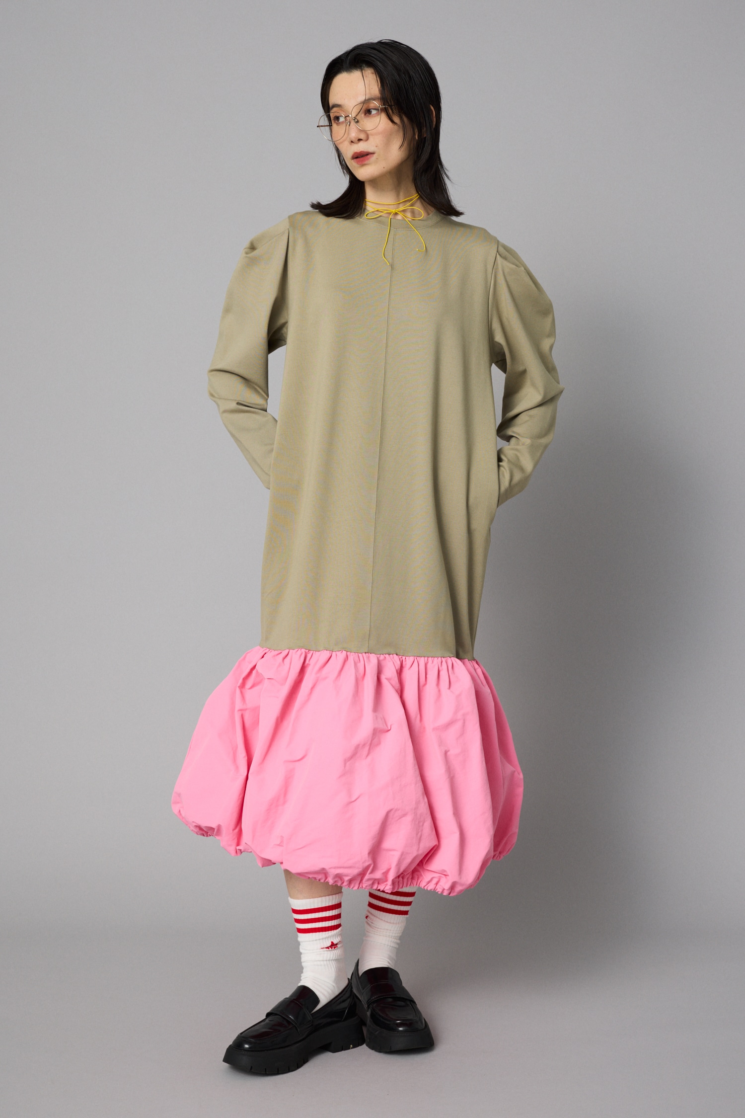 HeRIN.CYE | Balloon hem ponte dress (ワンピース(ミニ・ミディアム