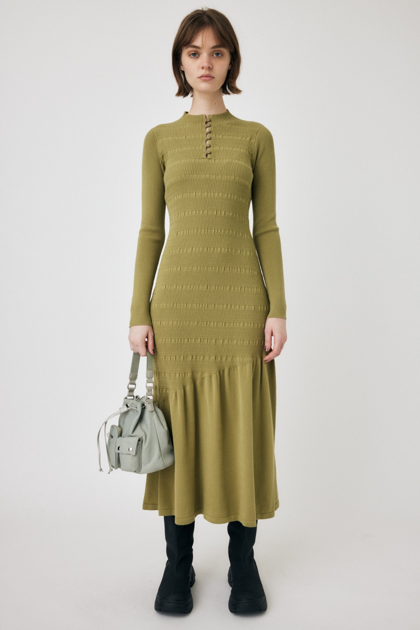 MOUSSY | FLARE HEM KNIT ドレス (ワンピース(ミニ・ミディアム