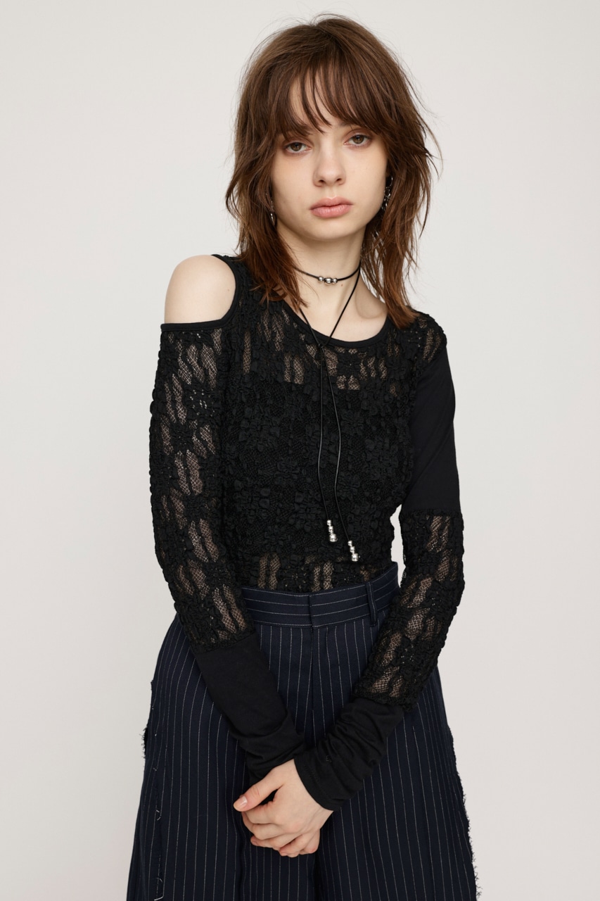 SLY | HOLE LACE トップス (Tシャツ・カットソー(長袖) ) |SHEL'TTER