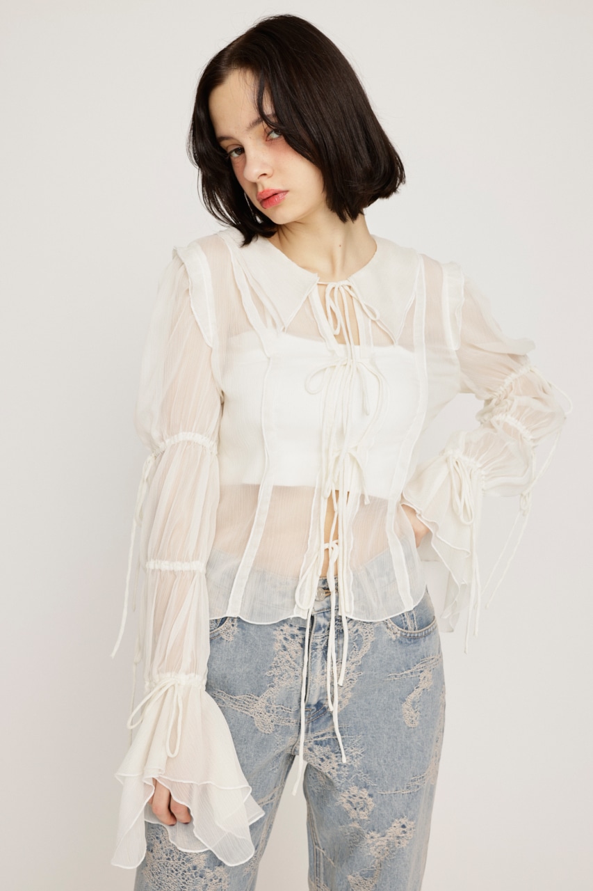 SLY | BLEEDING SHEER DUMPLING ブラウス (シャツ・ブラウス ) |SHEL