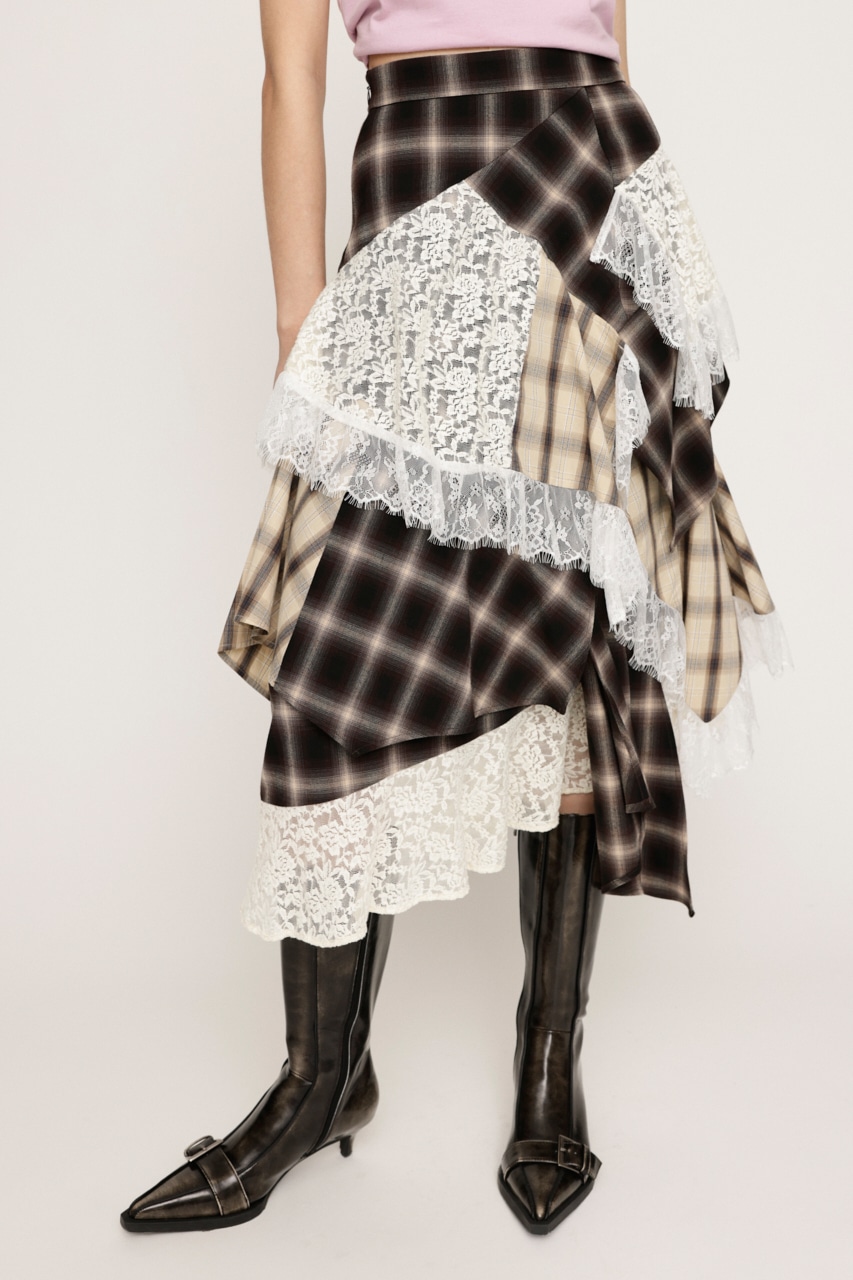 SLY | REMAKE LIKE LACE CHECK スカート (スカート(ロング) ) |SHEL
