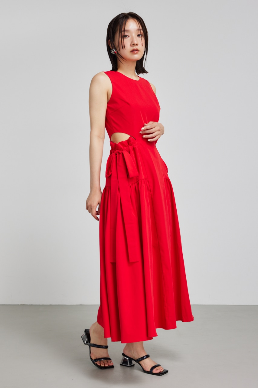 rienda | サイドリボンドロンストフレアワンピース (ワンピース(ミニ