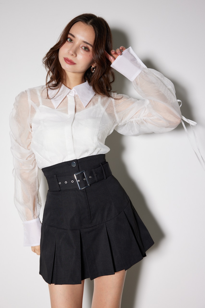 rienda | ショルダードロストリボンブラウス (シャツ・ブラウス