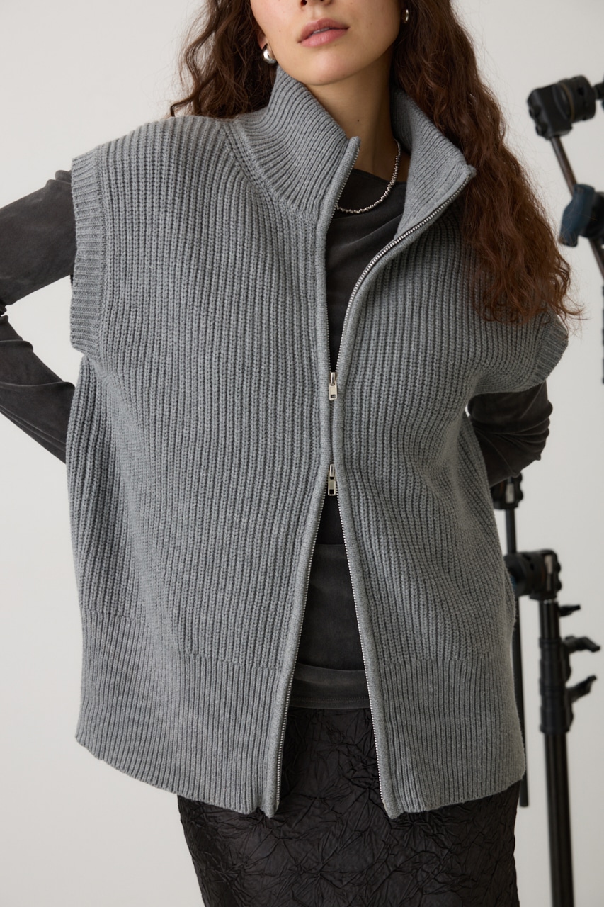 AZUL BY MOUSSY | ダブルジップニットベスト (ベスト ) |SHEL'TTER