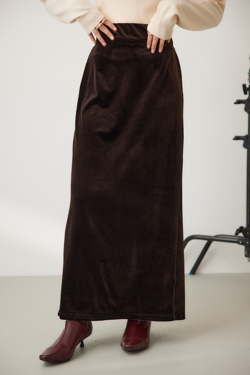 AZUL BY MOUSSY | ベロアストレートロングスカート (スカート(ロング