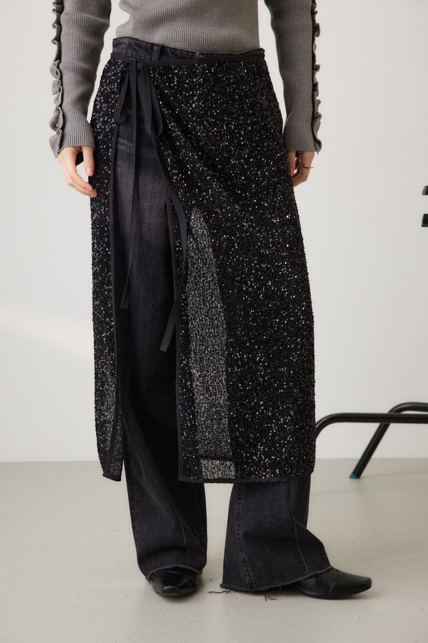 AZUL BY MOUSSY | スパンコールラップスカート (スカート(ロング