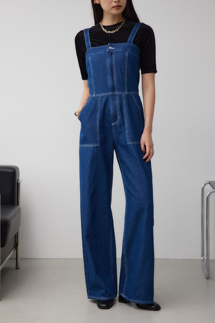 AZUL BY MOUSSY | デニムベアワイドオールインワン (その他デニム