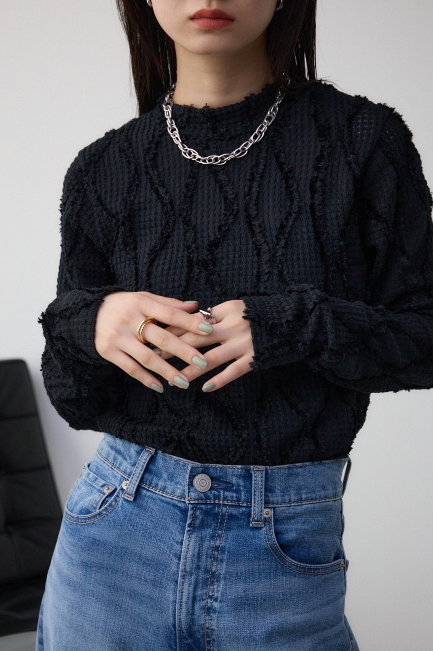 AZUL BY MOUSSY | ジャガードカットソートップス (Tシャツ・カットソー