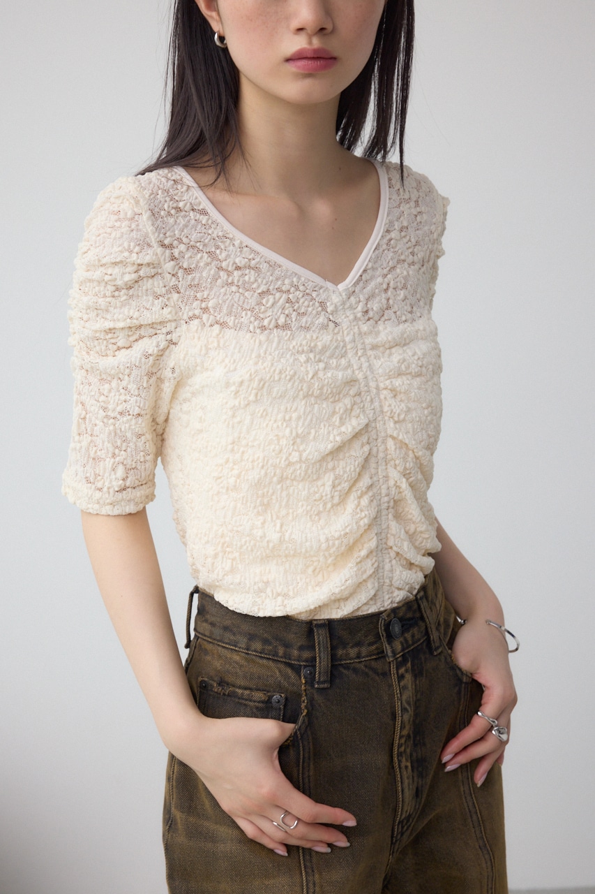 AZUL BY MOUSSY | 2WAYギャザーレーストップス (Tシャツ・カットソー