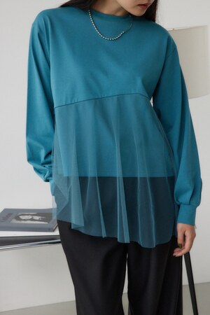 AZUL BY MOUSSY | チュールドッキングフレアトップス (Tシャツ