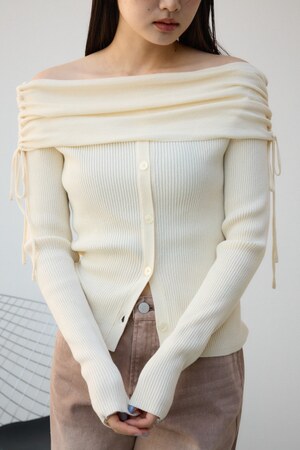 AZUL BY MOUSSY | ギャザーオフショルダーニットトップス (ニット