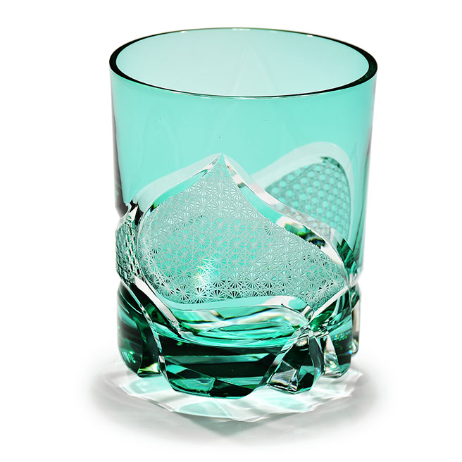 Hn-011 華組コレクションワイングラス（水色・琥珀） | 江戸切子の店