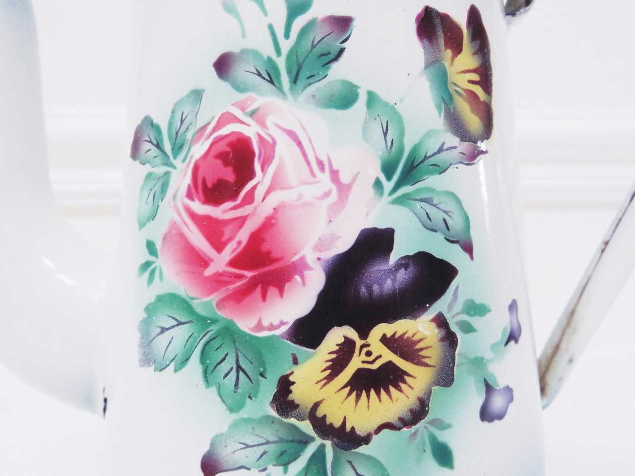 Japy 薔薇とパンジー 2段 コーヒーポット - 薔薇と天使のアンティーク