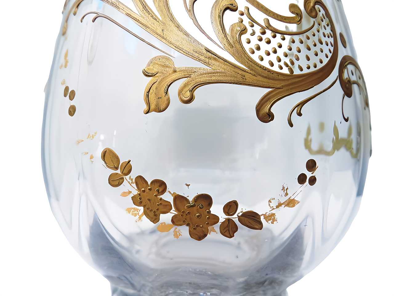 優美 オールドバカラ 金彩フラワーベース - 薔薇と天使のアンティーク