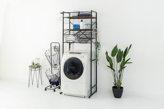 角型ランドリーラック(バスケット付き) - エカンズ（ekans）