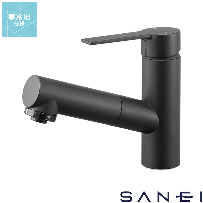 column 洗面混合栓（シャワーホース） K37531EJV-MDP SANEI 艶消黒