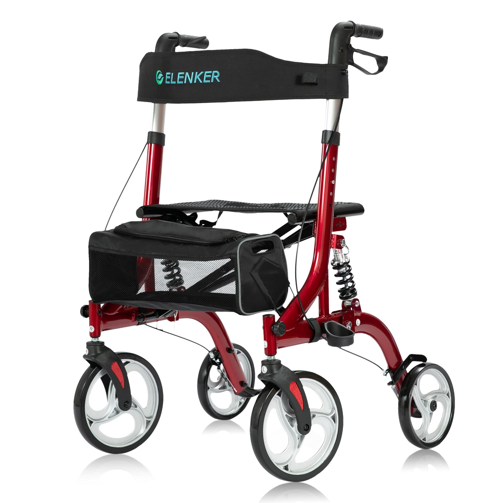 Elenker HFK-9211 Rollator Walker with Seat, Dual Brakes & 8