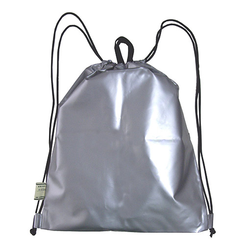 非常持出袋 シルバー（ナップザック型） 銀 無地 - エプロン屋.com