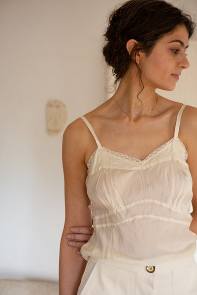 Erica Tanov | Lolita Silk Camisole - Ivory