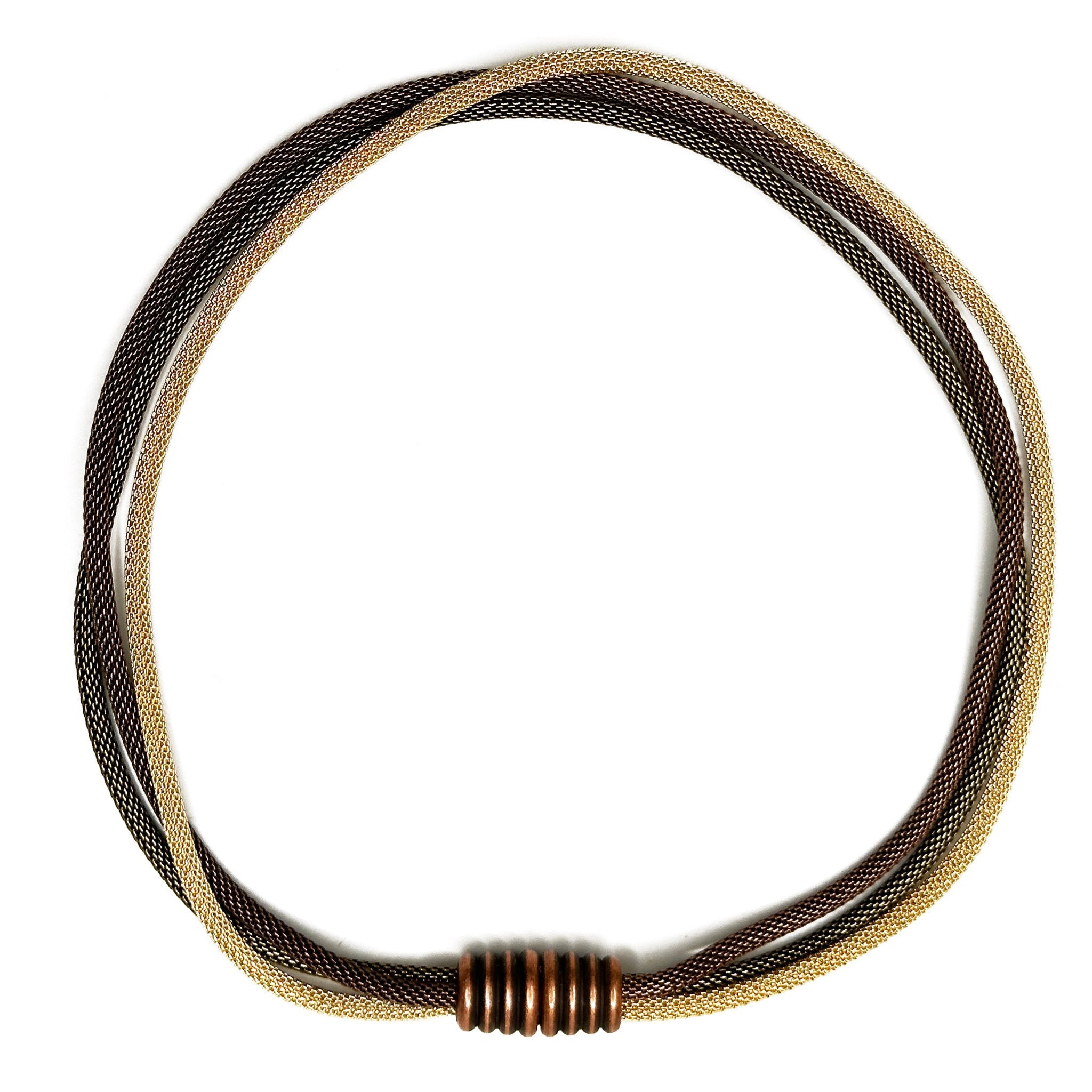 3-Strand Mesh Necklace with Magnetic Barrel Clasp | ERICA ZAP DESIGNS