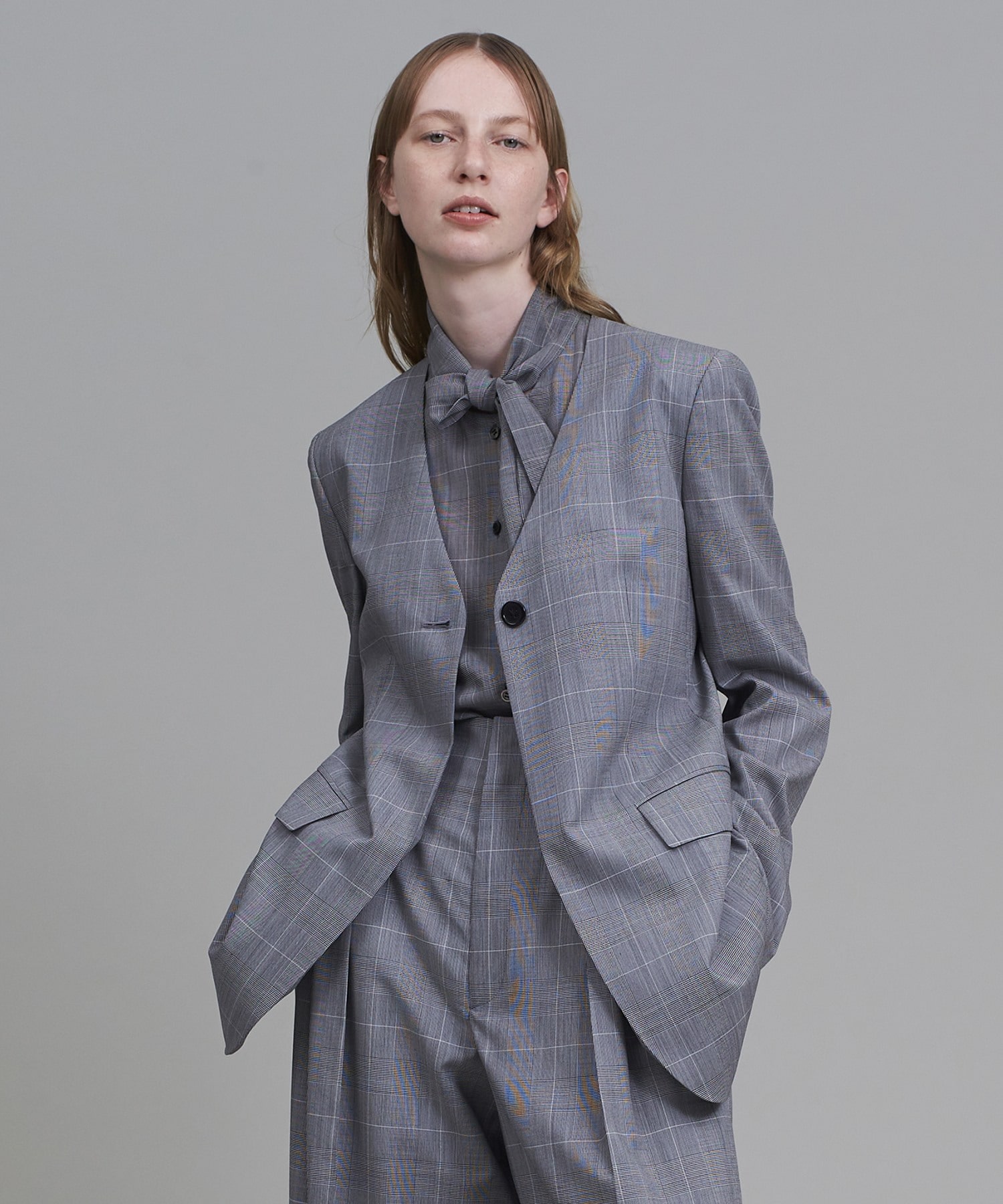 ESTNATION / グレンチェックノーカラージャケット｜ESTNATION ONLINE