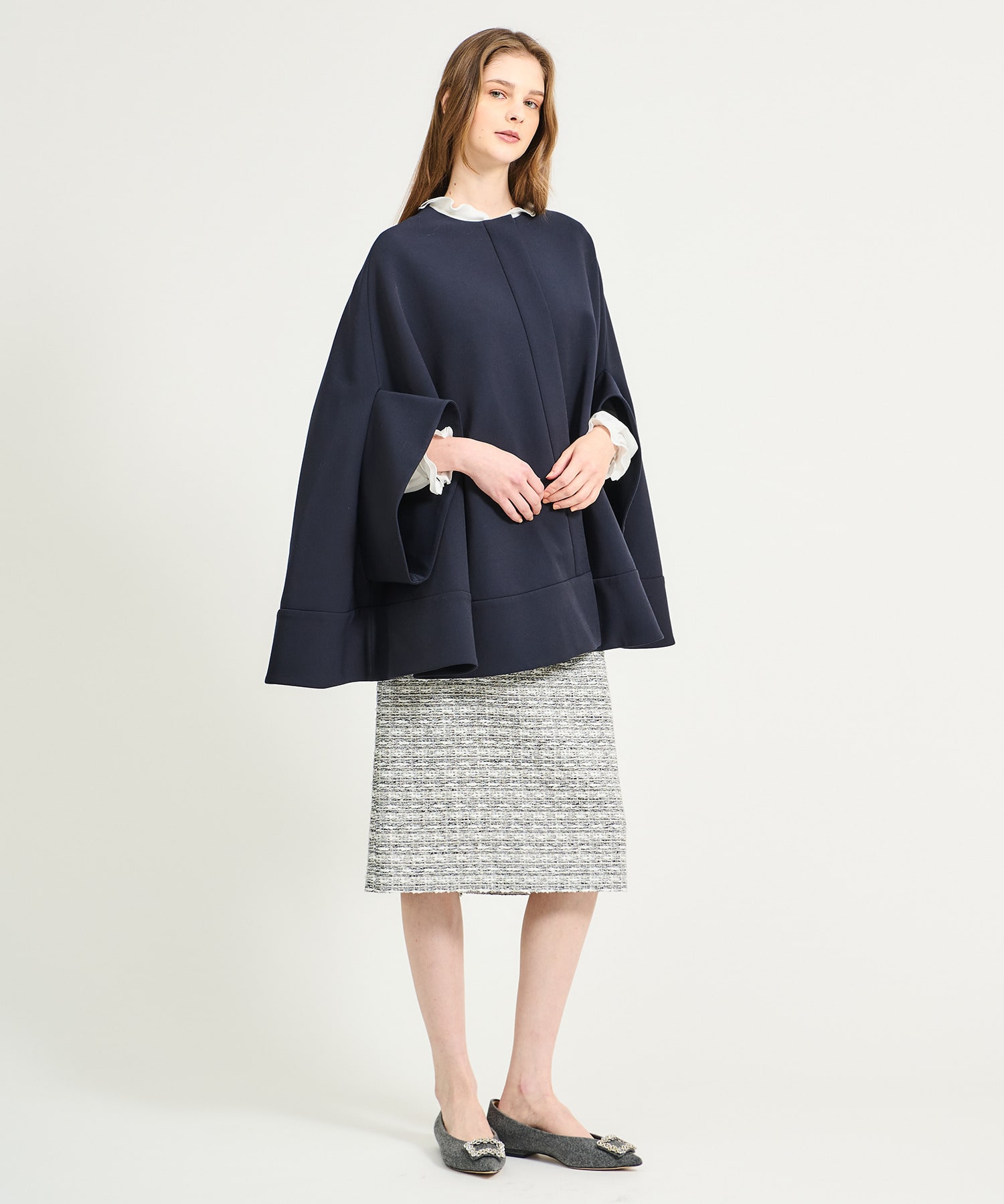 ESTNATION / ノーカラーケープコート｜ESTNATION ONLINE STORE