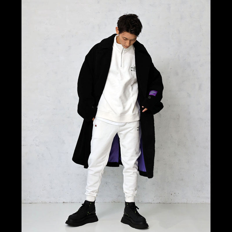 RADIO EVA A146 EVANGELION BOA CHESTERFIELD COAT/BLACK(M BLACK