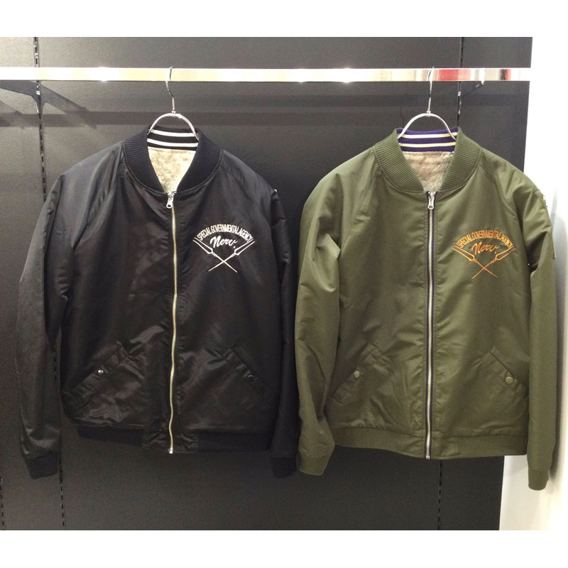 EVAx錦】綾波＆富士桜MA-1リバーシブルスカジャン/ブラックx袖グレー