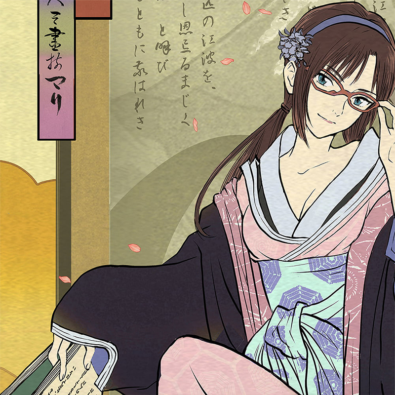 エヴァ浮世絵 箱根八里美人三画揃/マリ/キャラ用マットカラー（版三