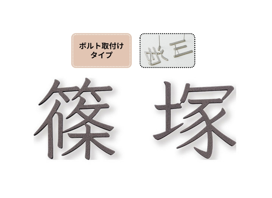 福彫】TINY SIGN（タイニーサイン）ボルト取付けタイプ（和文