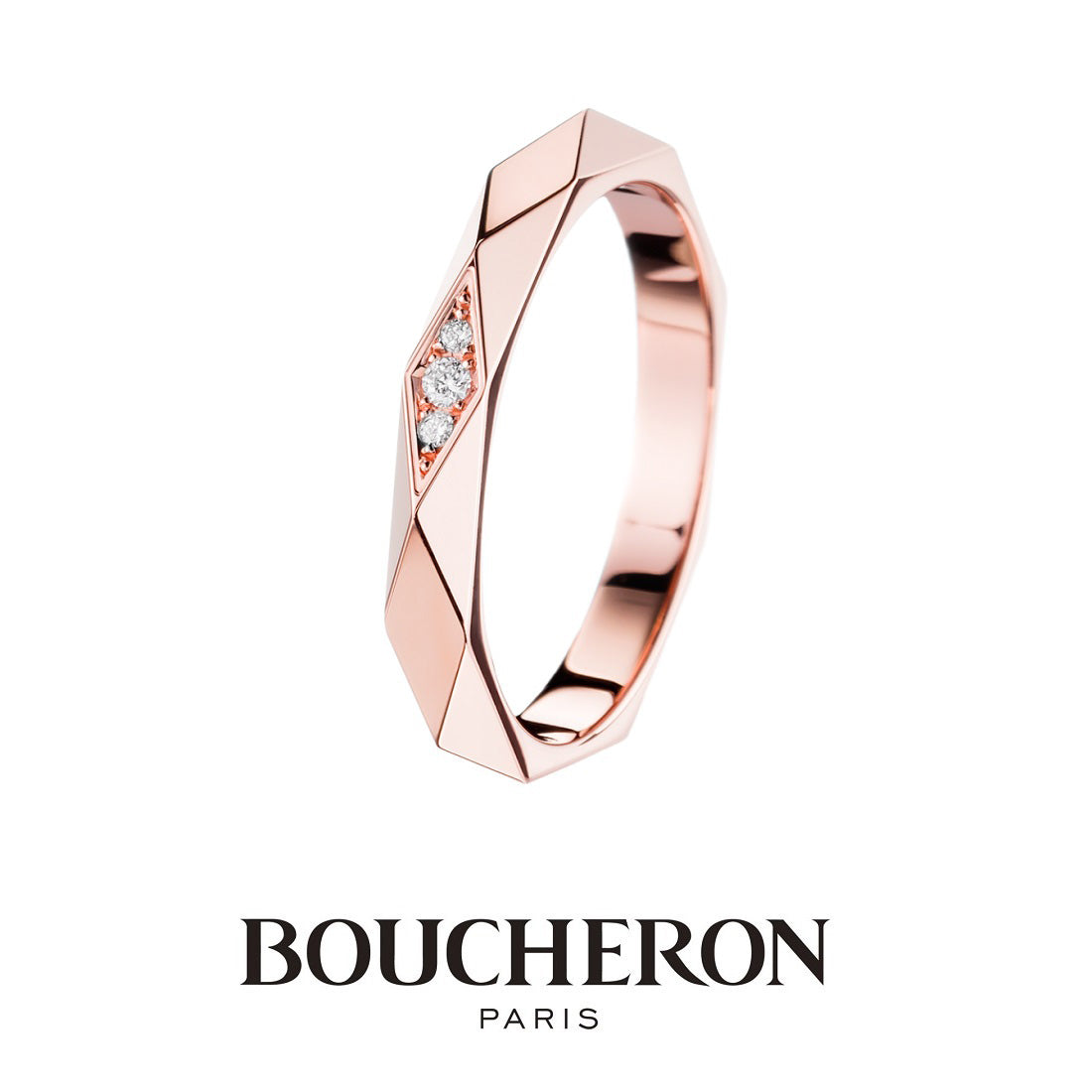 ファセット 3 ダイヤモンド リング ミディアム JAL00090｜BOUCHERON