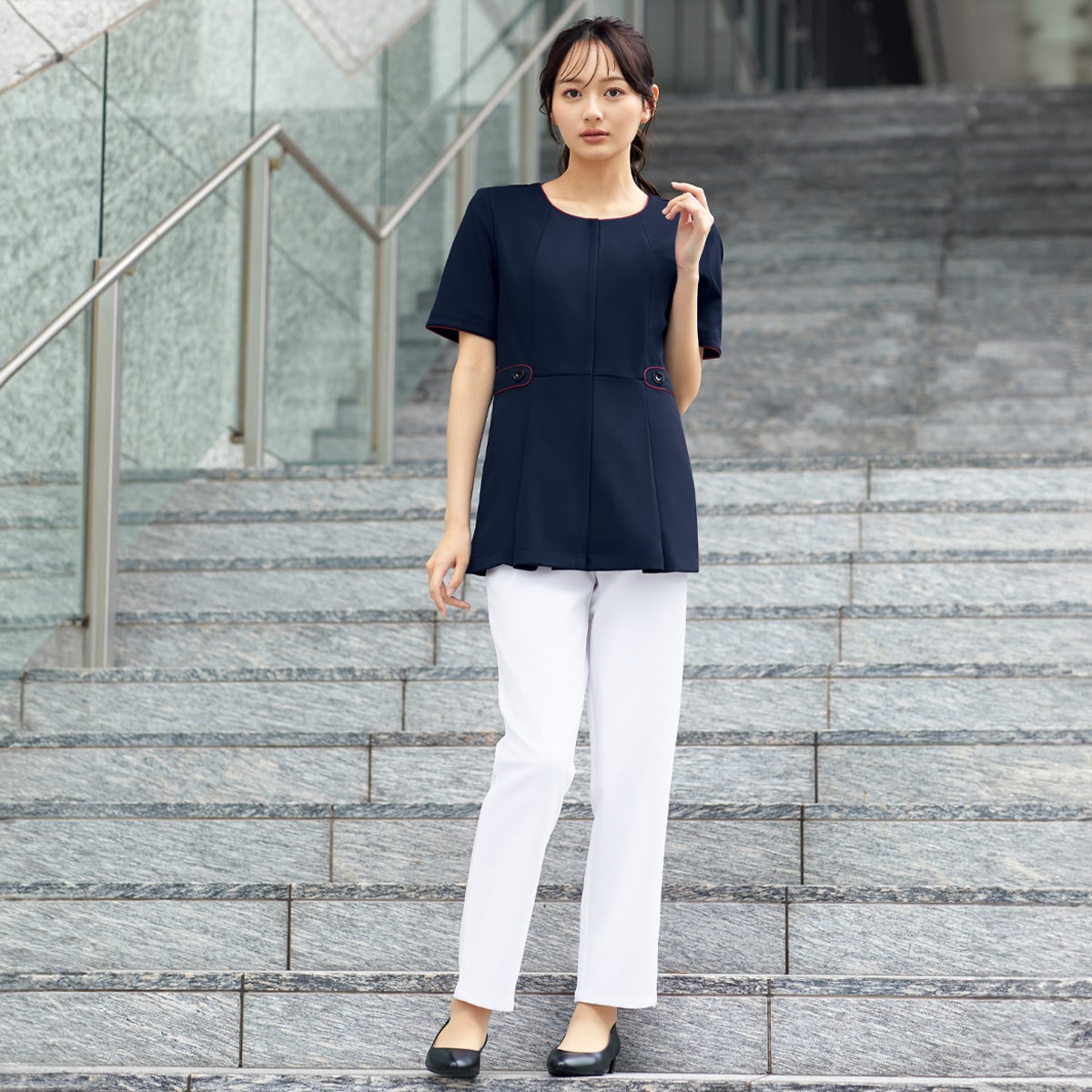 6021SC スリムストレートパンツ｜医療用白衣・介護ユニフォーム・事務