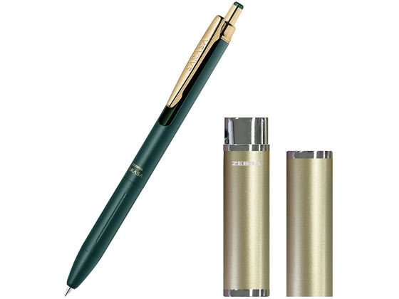 ゼブラ サラサグランド0.5 グリーンブラック アルミケース付 ゴールド