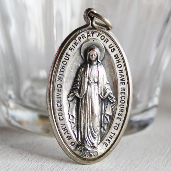 ヴィンテージ不思議のメダイ無原罪の聖母マリアメダイ｜アンティーク