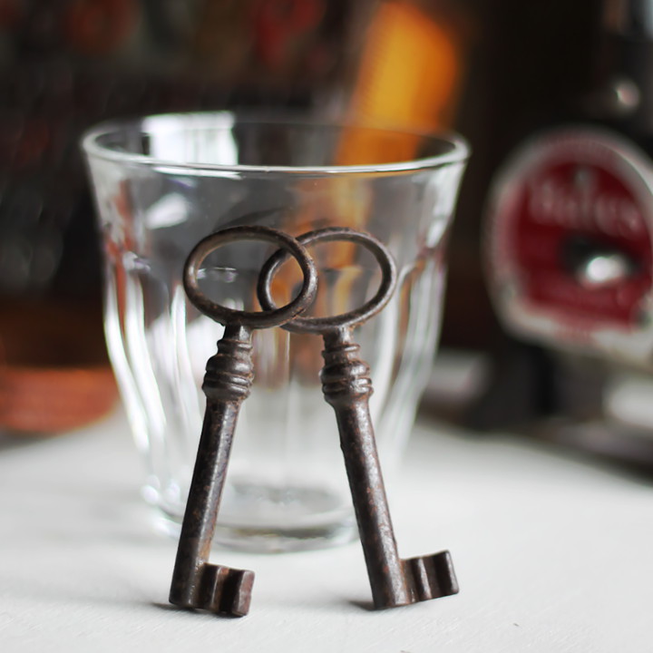 USAヴィンテージ鍵2本セット65mm｜古いアンティークキー・アンティーク