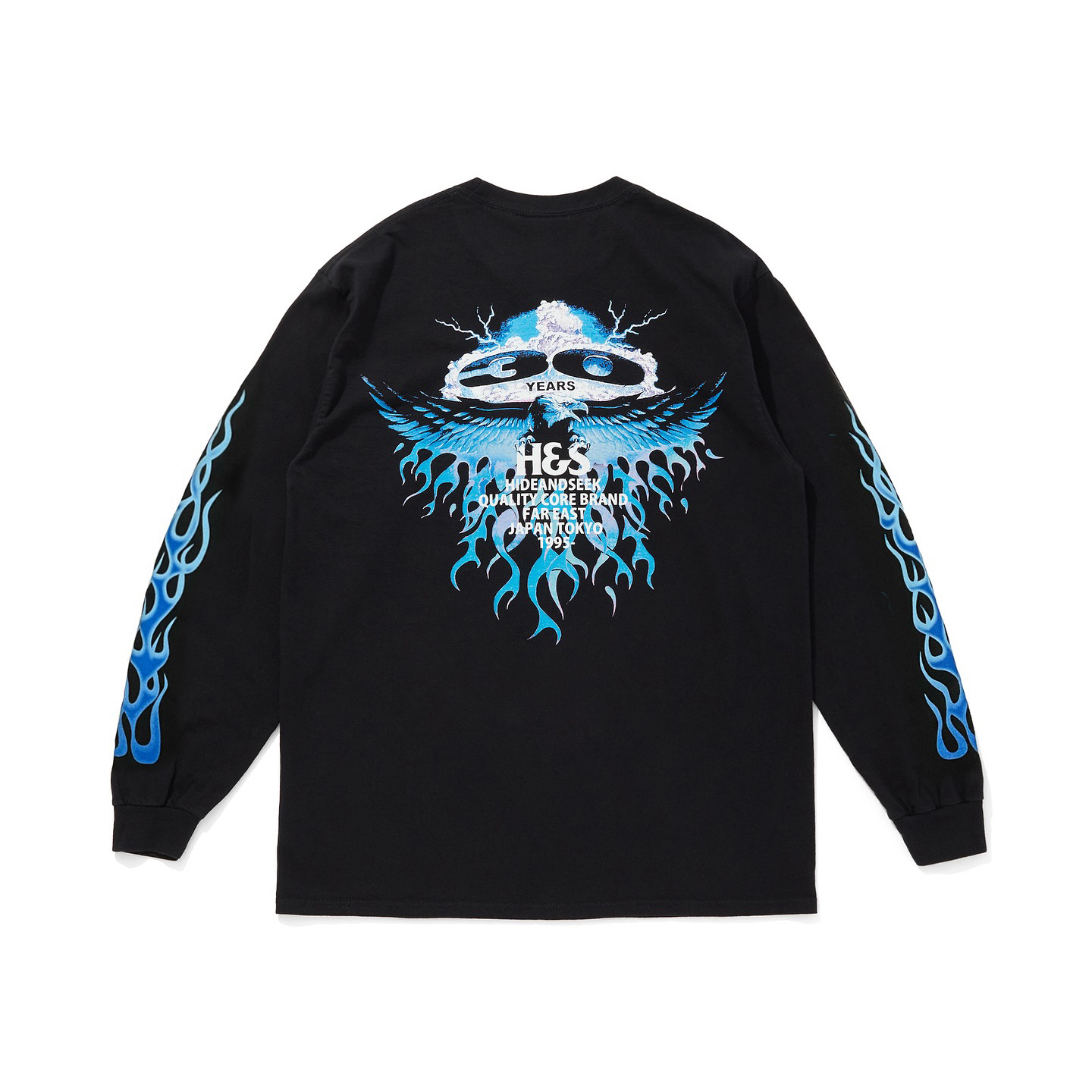HIDEANDSEEK(ハイドアンドシーク) / 30th L/S TEE(BLACK×BLUE)(HT