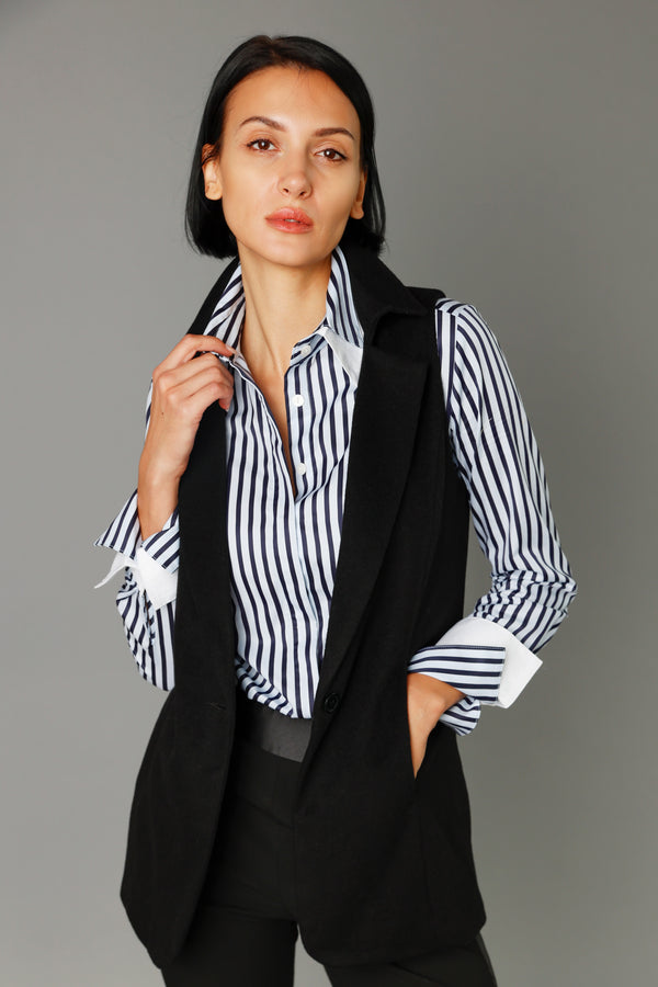 Classic Vest Jacket - Black – Farinaz Taghavi